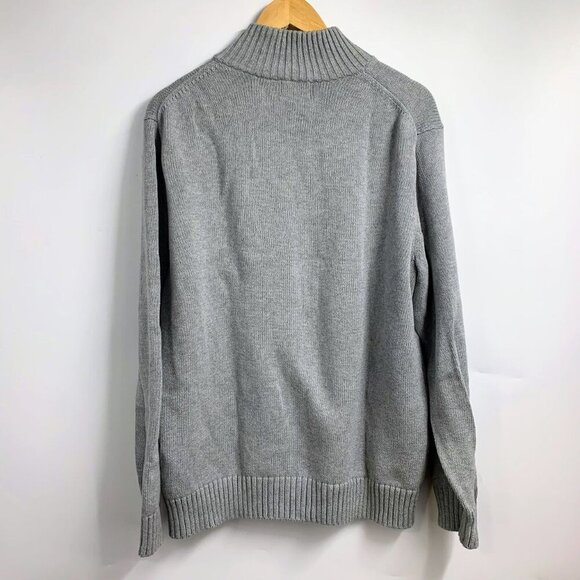 L.L. Bean Men’s 1/4 Zip Sweater Cotton Knit 258291 Jacket Grey Size L - Picture 2 of 11